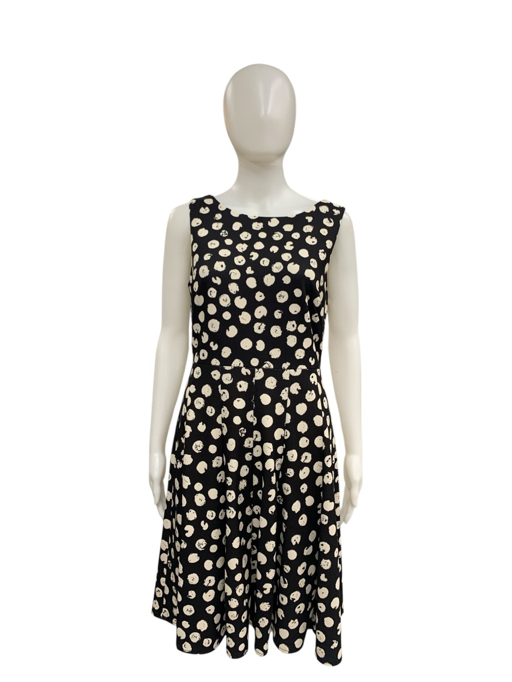 DKNY Black Dress with Cream Polka Dot Print Size S